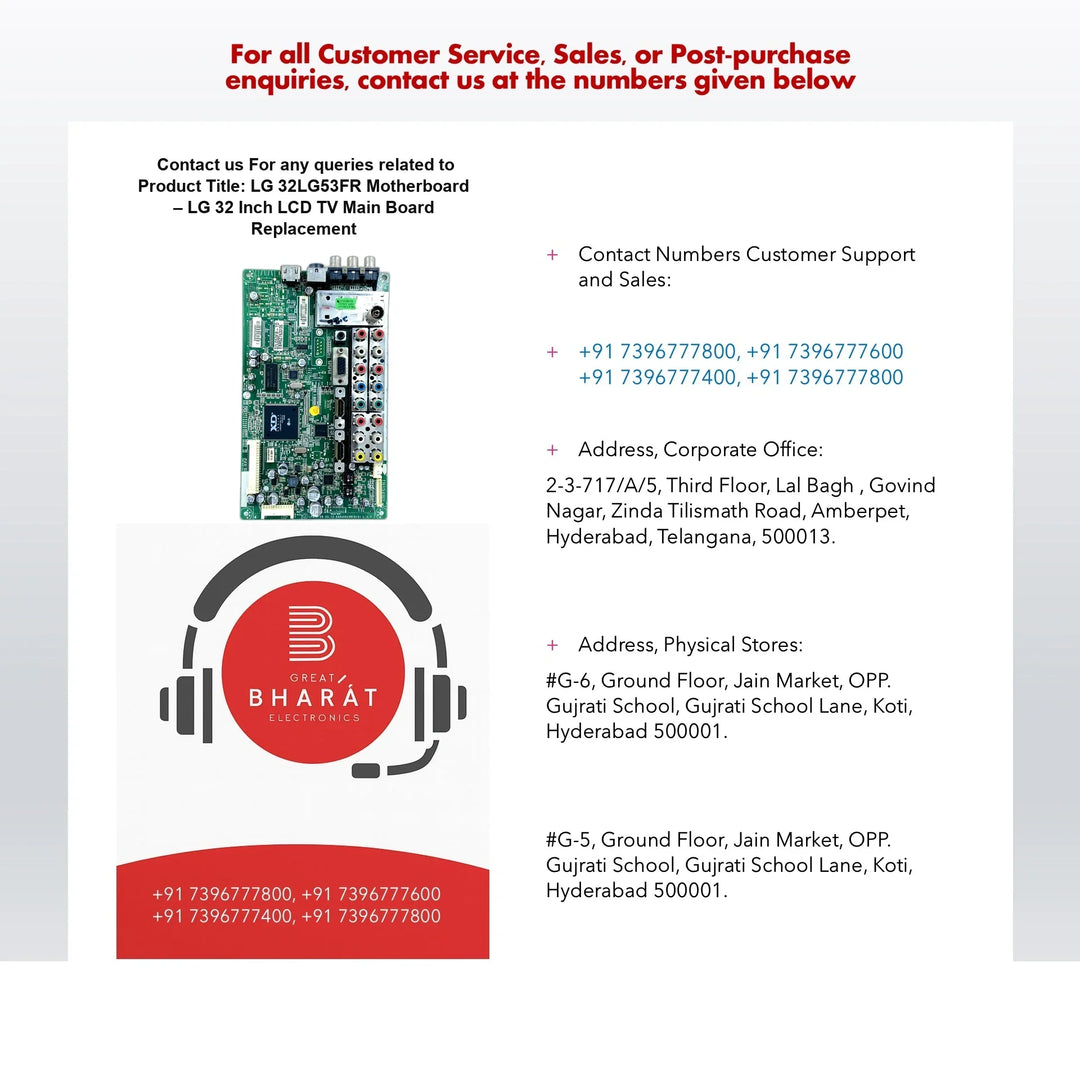 LG 32LG53FR Motherboard – LG 32 Inch LCD TV Main Board Replacement - Great Bharat Electronics