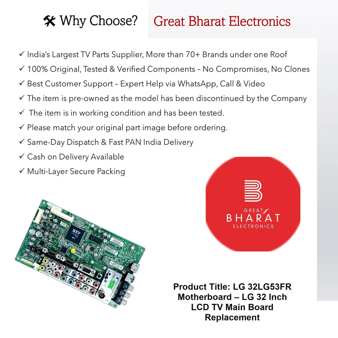 LG 32LG53FR Motherboard – LG 32 Inch LCD TV Main Board Replacement - Great Bharat Electronics