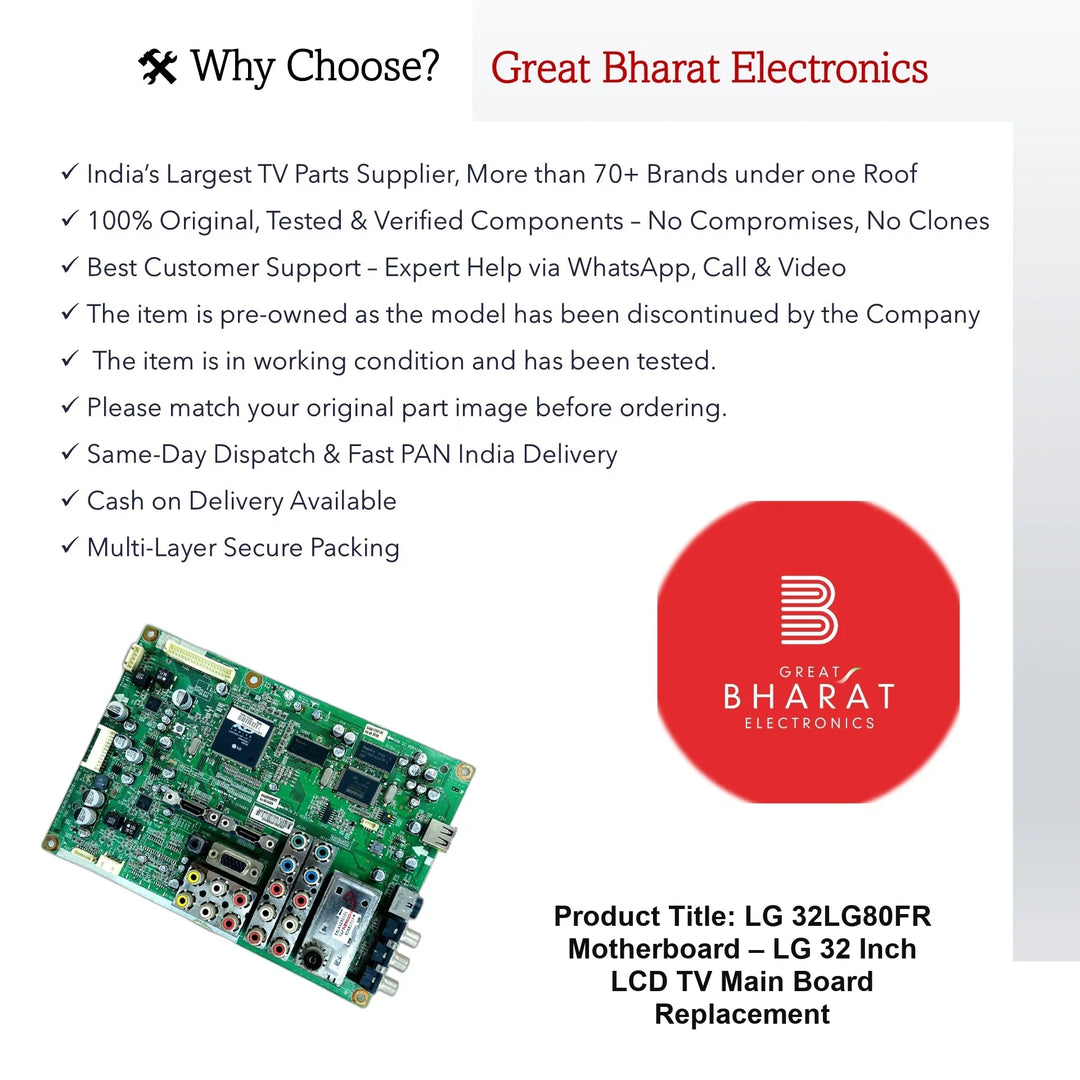 LG 32LG80FR Motherboard – LG 32 Inch LCD TV Main Board Replacement - Great Bharat Electronics