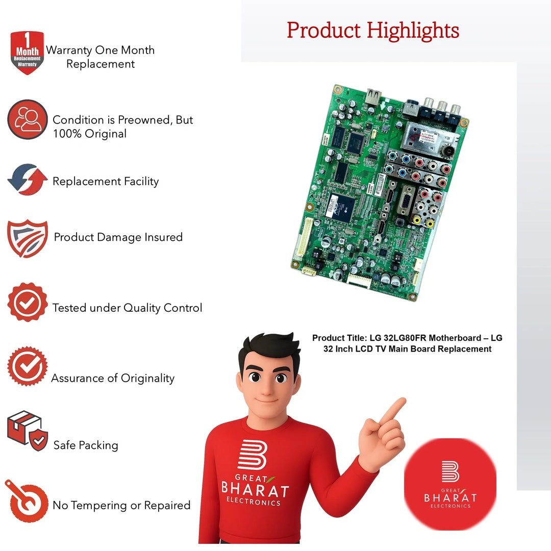 LG 32LG80FR Motherboard – LG 32 Inch LCD TV Main Board Replacement - Great Bharat Electronics