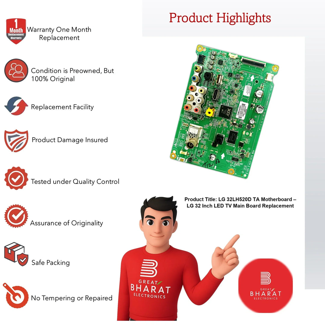 LG 32LH520D-TA Motherboard – LG 32 Inch LED TV Main Board Replacement - Great Bharat Electronics