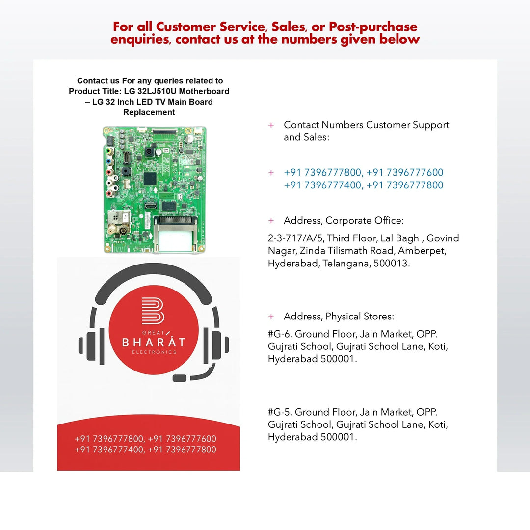 LG 32LJ510U Motherboard – LG 32 Inch LED TV Main Board Replacement - Great Bharat Electronics