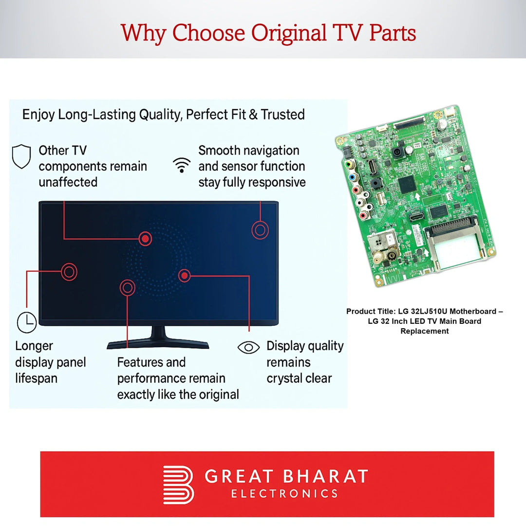 LG 32LJ510U Motherboard – LG 32 Inch LED TV Main Board Replacement - Great Bharat Electronics
