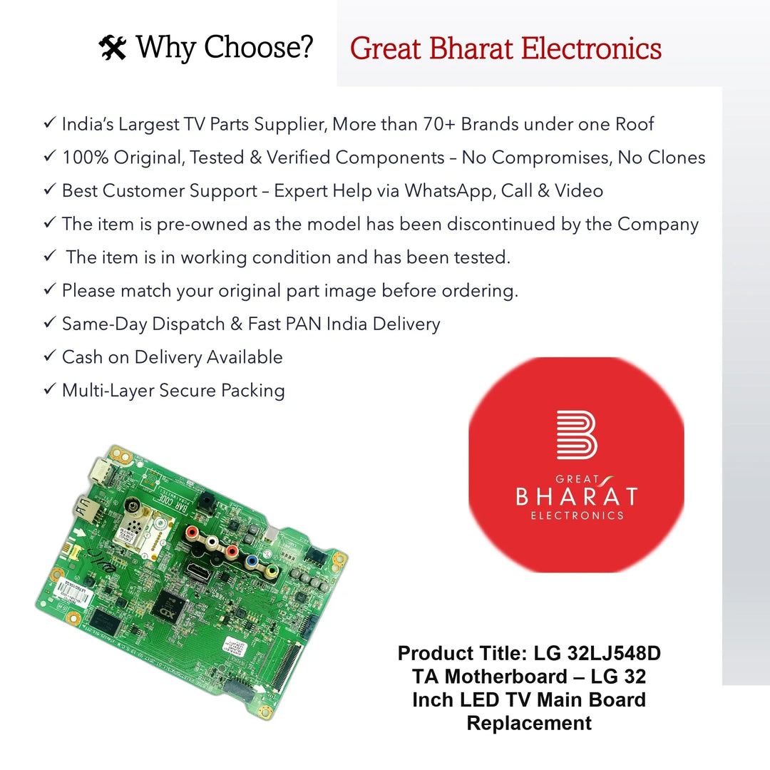 LG 32LJ548D-TA Motherboard – LG 32 Inch LED TV Main Board Replacement - Great Bharat Electronics