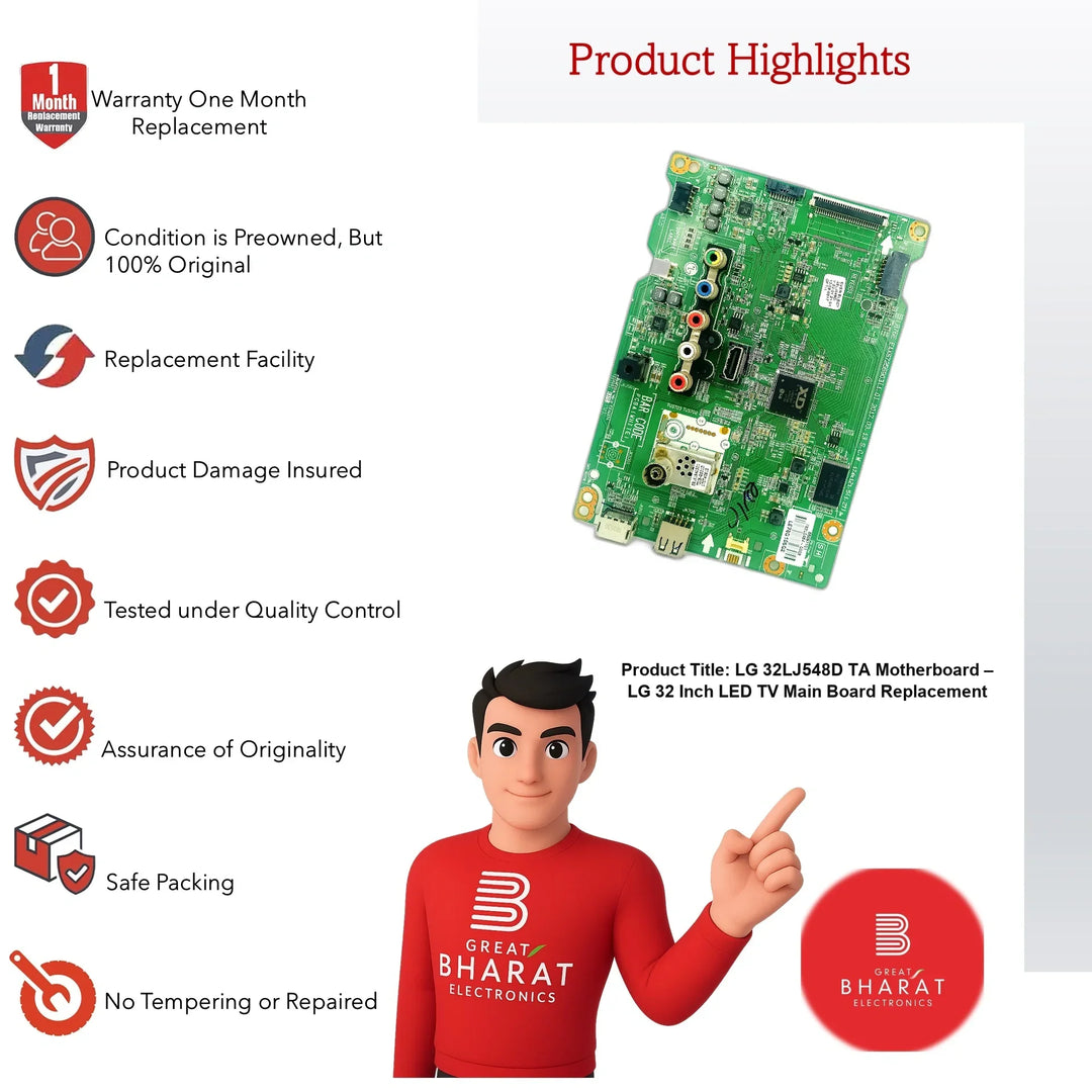 LG 32LJ548D-TA Motherboard – LG 32 Inch LED TV Main Board Replacement - Great Bharat Electronics