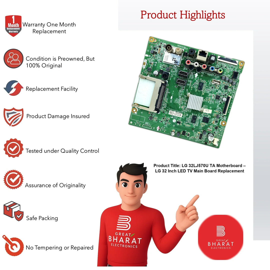 LG 32LJ570U-TA Motherboard – LG 32 Inch LED TV Main Board Replacement - Great Bharat Electronics