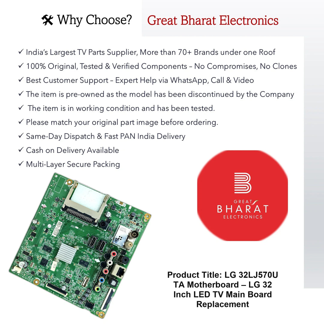 LG 32LJ570U-TA Motherboard – LG 32 Inch LED TV Main Board Replacement - Great Bharat Electronics