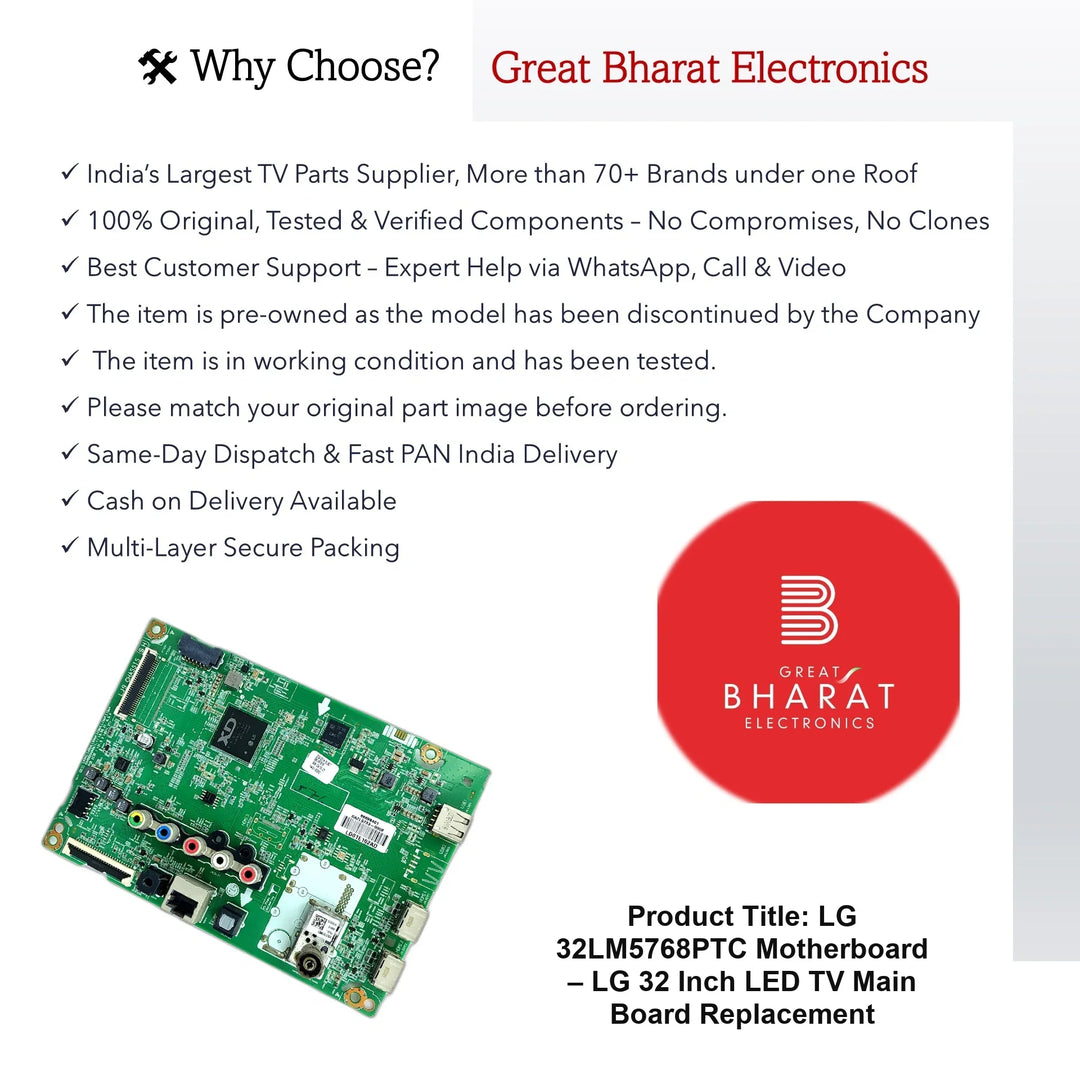 LG 32LM5768PTC Motherboard – LG 32 Inch LED TV Main Board Replacement - Great Bharat Electronics
