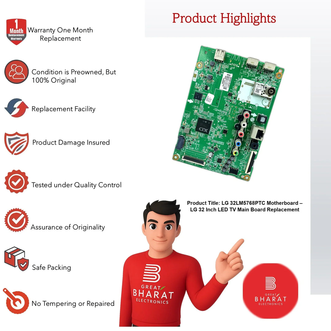 LG 32LM5768PTC Motherboard – LG 32 Inch LED TV Main Board Replacement - Great Bharat Electronics