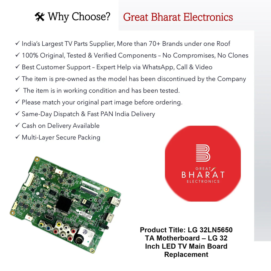 LG 32LN5650-TA Motherboard – LG 32 Inch LED TV Main Board Replacement - Great Bharat Electronics