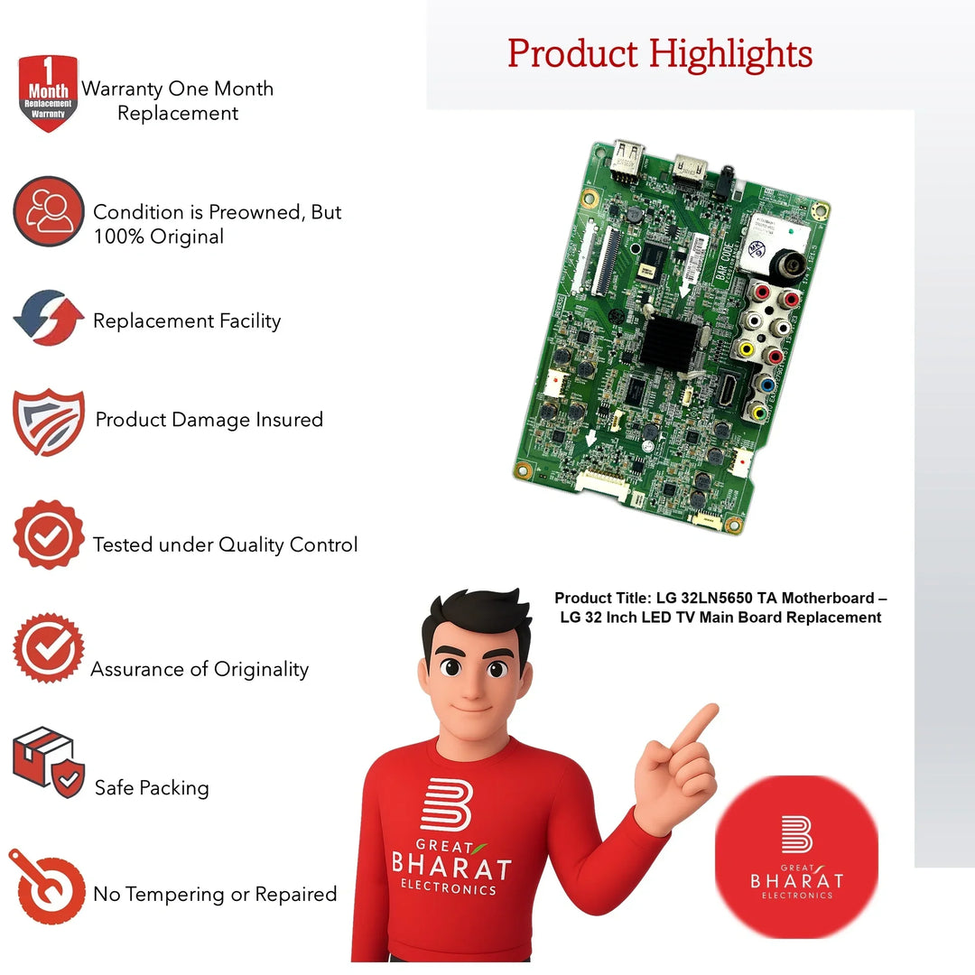 LG 32LN5650-TA Motherboard – LG 32 Inch LED TV Main Board Replacement - Great Bharat Electronics
