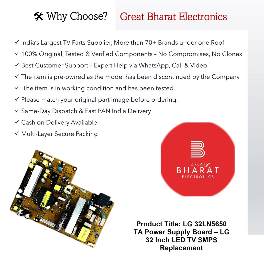 LG 32LN5650-TA Power Supply Board – LG 32 Inch LED TV SMPS Replacement - Great Bharat Electronics