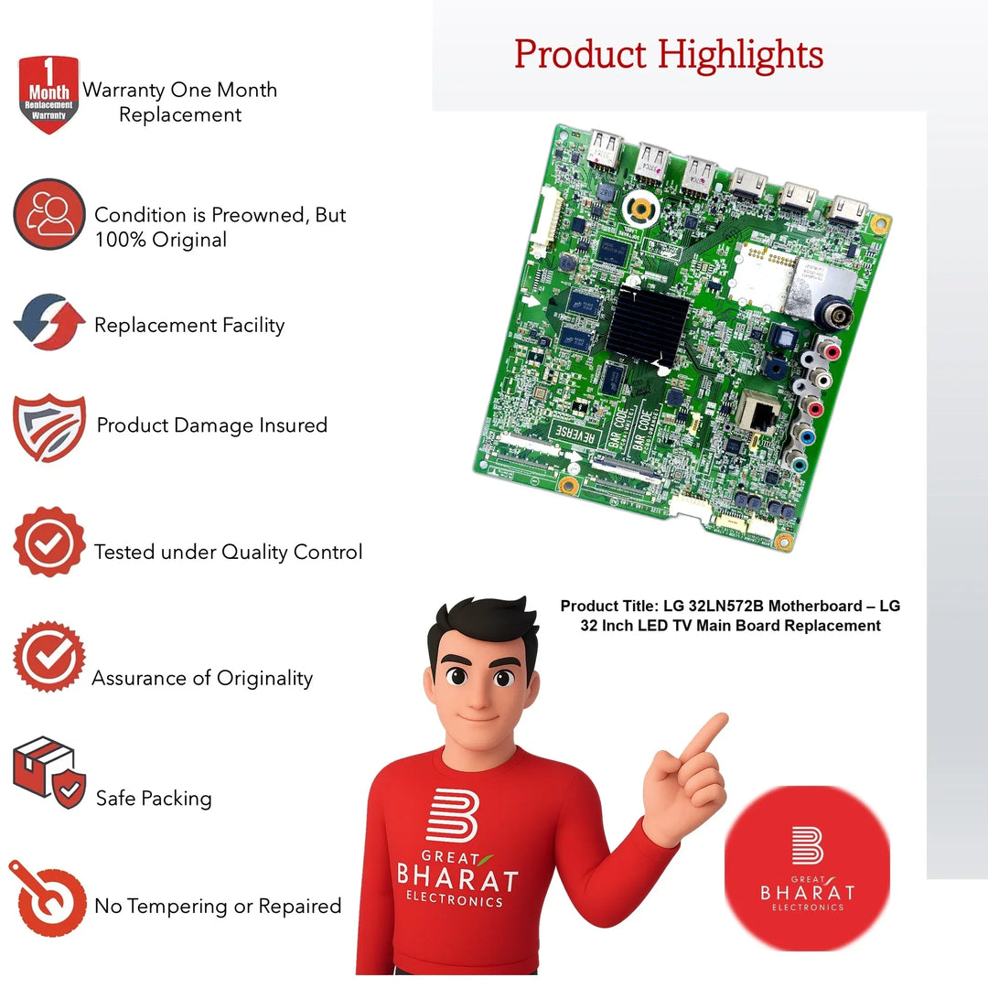 LG 32LN572B Motherboard – LG 32 Inch LED TV Main Board Replacement - Great Bharat Electronics