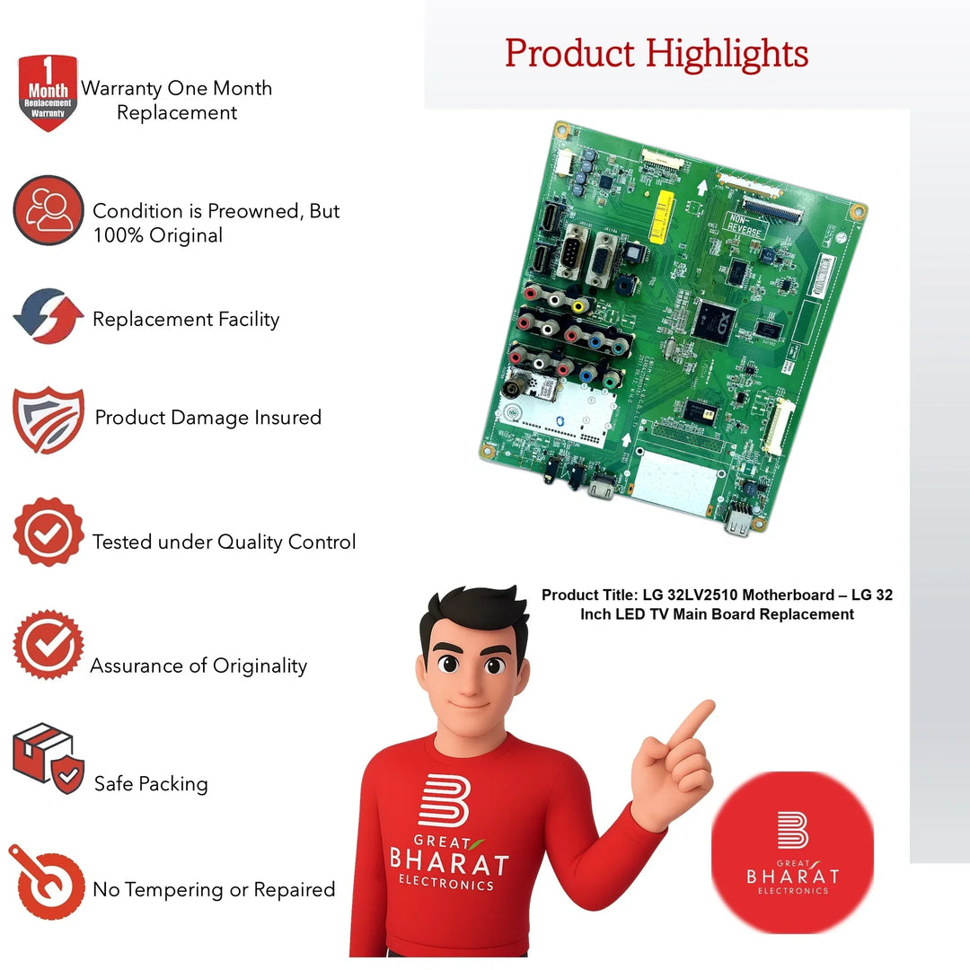 LG 32LV2510 Motherboard – LG 32 Inch LED TV Main Board Replacement - Great Bharat Electronics