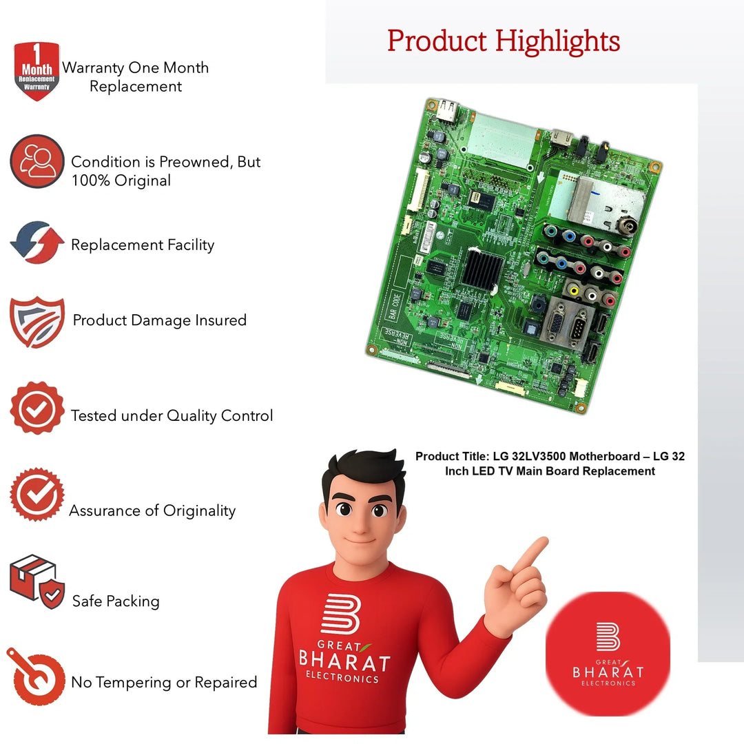 LG 32LV3500 Motherboard – LG 32 Inch LED TV Main Board Replacement - Great Bharat Electronics