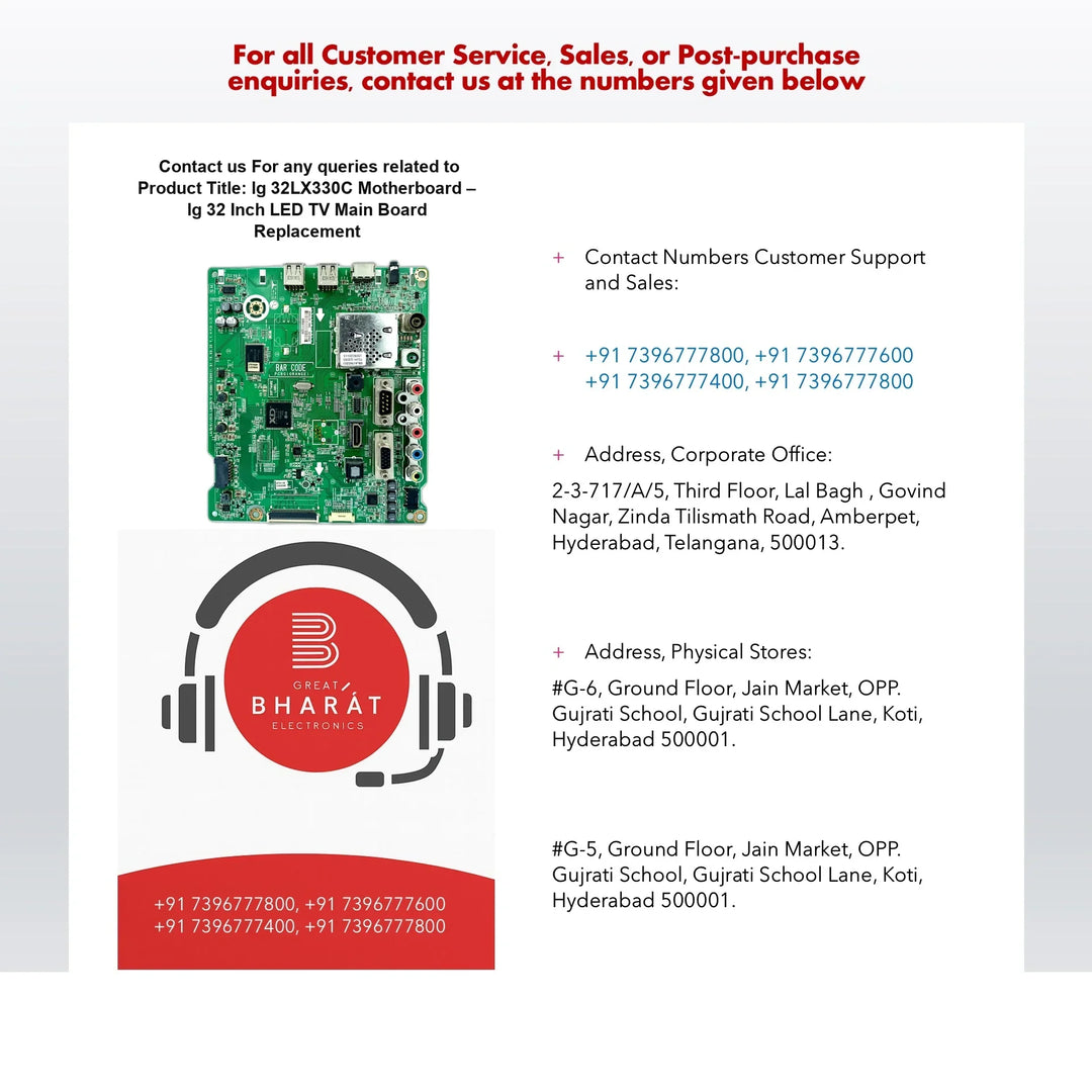 lg 32LX330C Motherboard – lg 32 Inch LED TV Main Board Replacement - Great Bharat Electronics