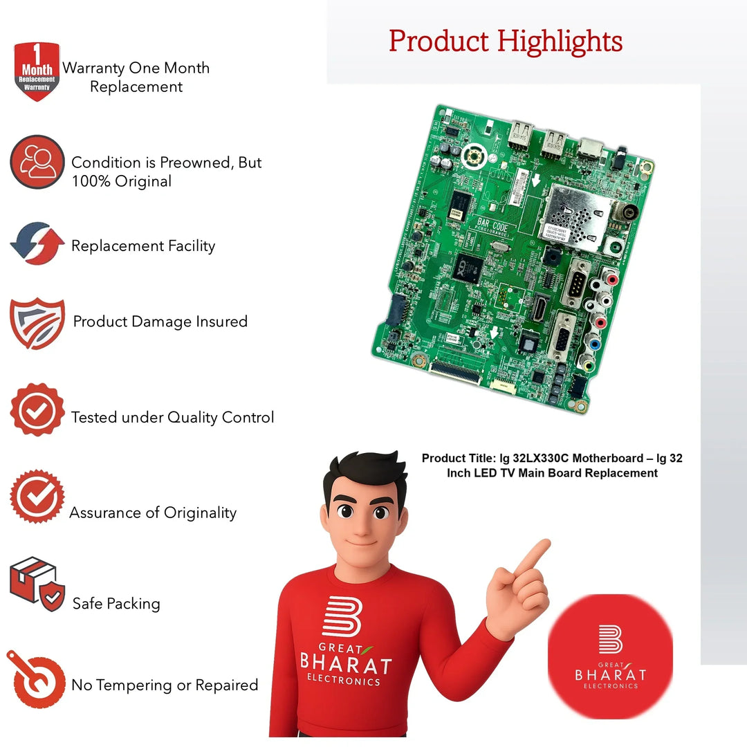 lg 32LX330C Motherboard – lg 32 Inch LED TV Main Board Replacement - Great Bharat Electronics