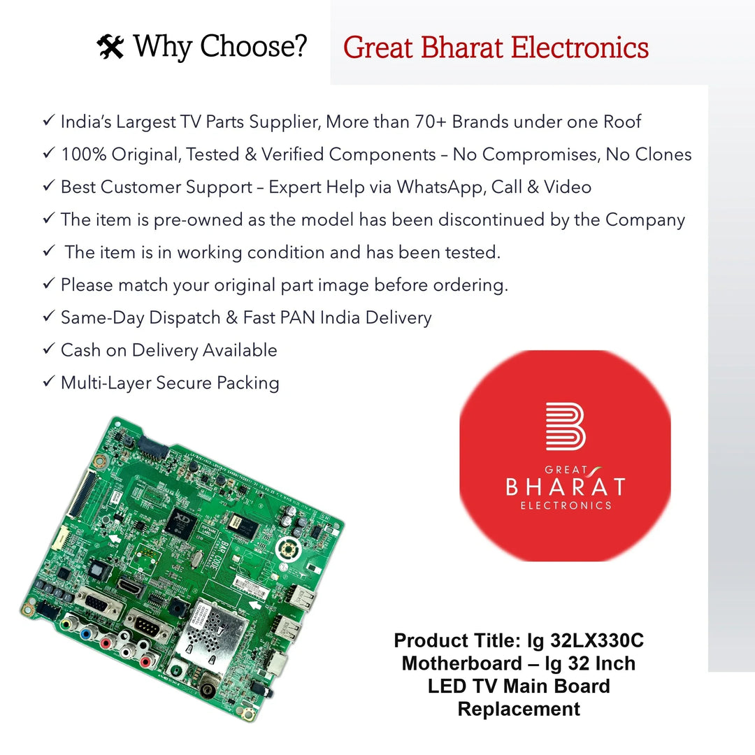 lg 32LX330C Motherboard – lg 32 Inch LED TV Main Board Replacement - Great Bharat Electronics