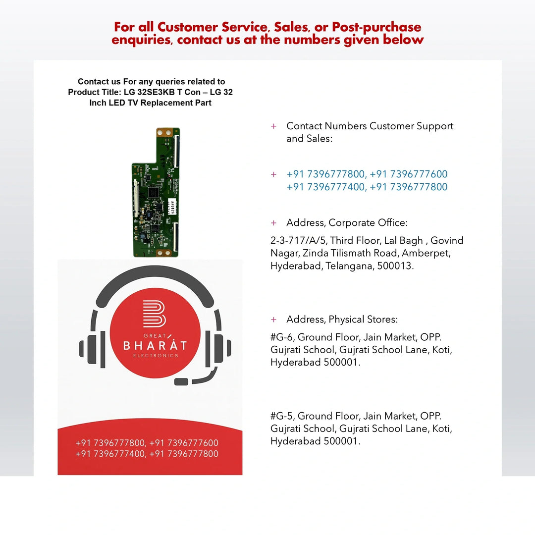 LG 32SE3KB T-Con Board – LG 32 Inch LED TV Replacement Part - Great Bharat Electronics