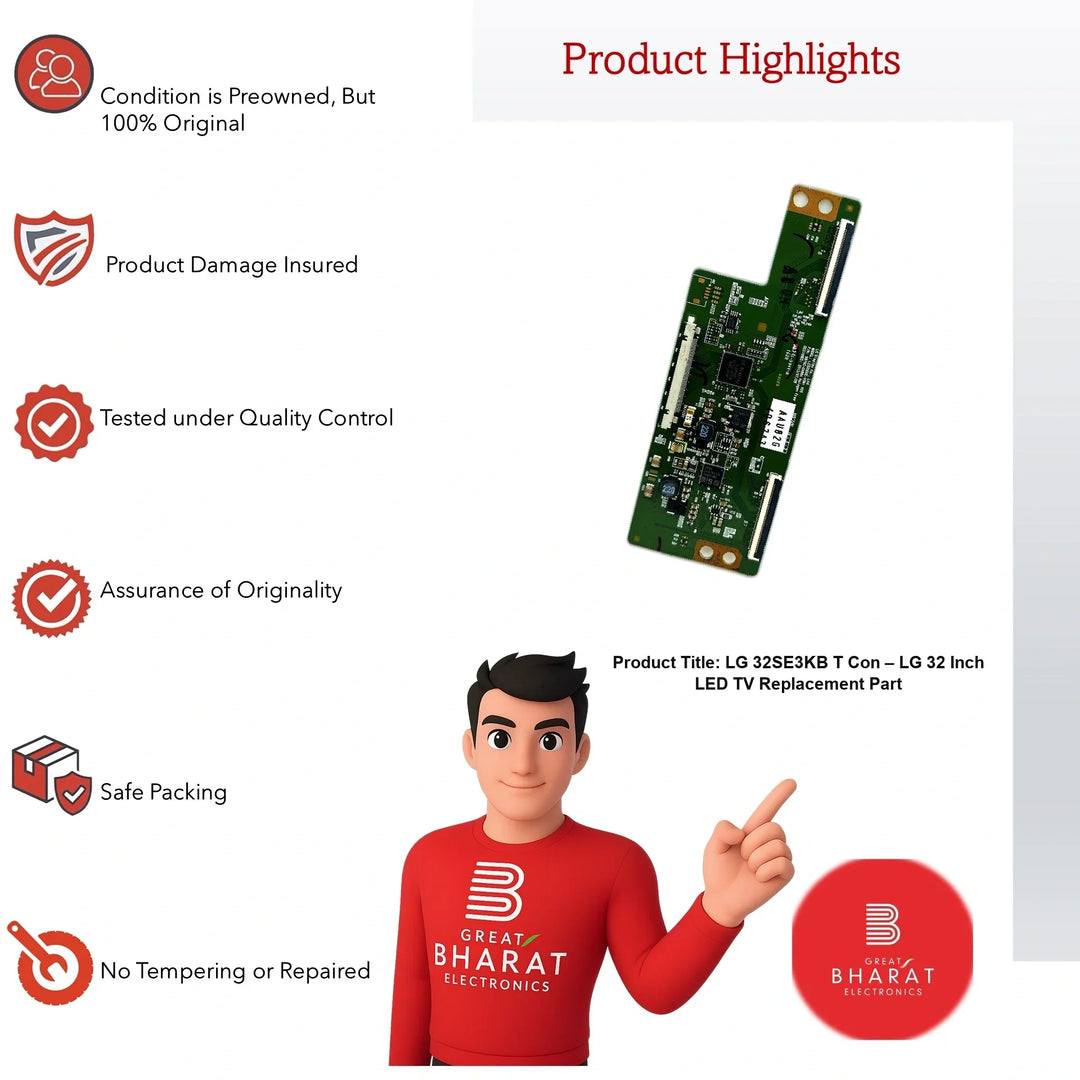 LG 32SE3KB T-Con Board – LG 32 Inch LED TV Replacement Part - Great Bharat Electronics