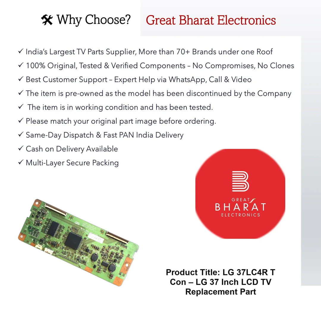 LG 37LC4R T-Con Board – LG 37 Inch LCD TV Replacement Part - Great Bharat Electronics