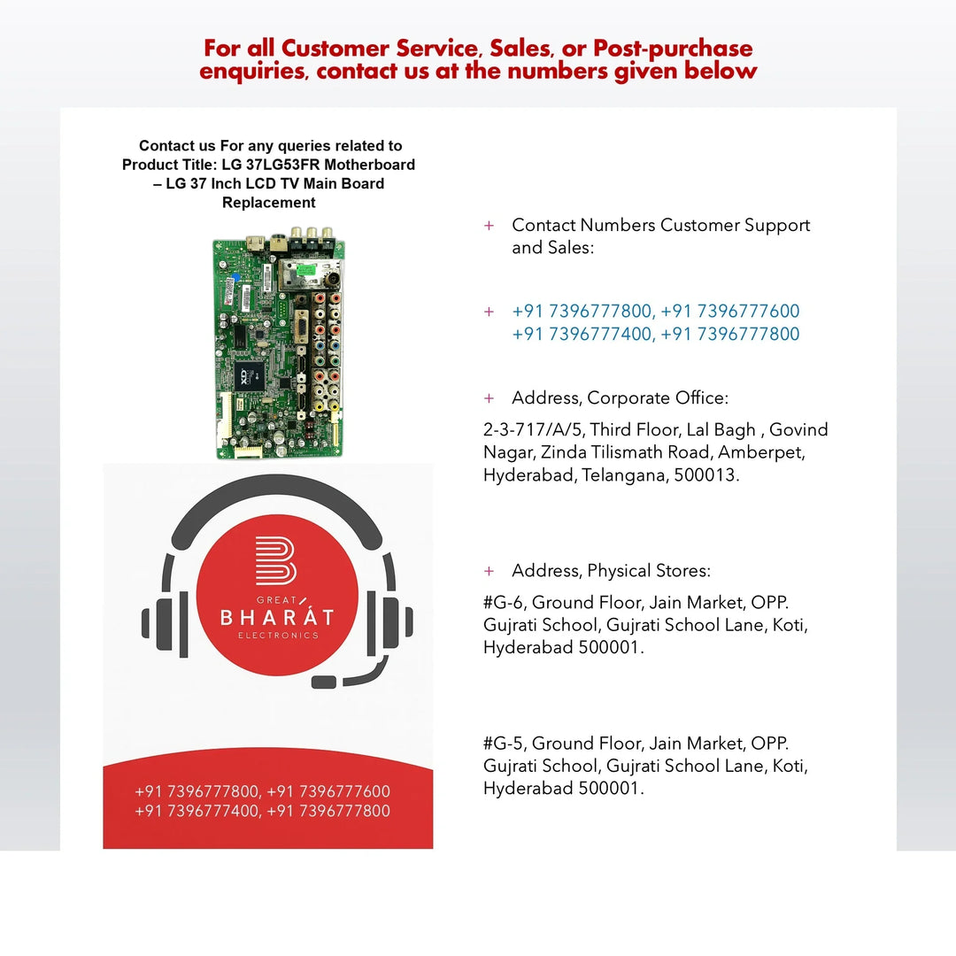 LG 37LG53FR Motherboard – LG 37 Inch LCD TV Main Board Replacement - Great Bharat Electronics