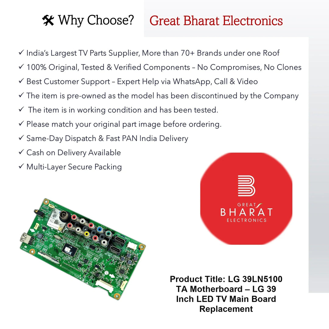 LG 39LN5100-TA Motherboard – LG 39 Inch LED TV Main Board Replacement - Great Bharat Electronics
