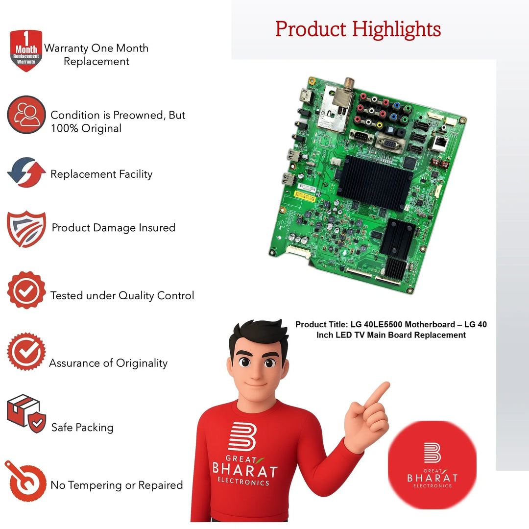 LG 40LE5500 Motherboard – LG 40 Inch LED TV Main Board Replacement - Great Bharat Electronics