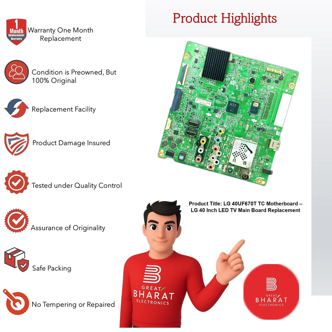LG 40UF670T-TC Motherboard – LG 40 Inch LED TV Main Board Replacement - Great Bharat Electronics