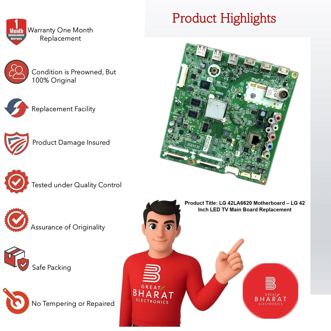 LG 42LA6620 Motherboard – LG 42 Inch LED TV Main Board Replacement - Great Bharat Electronics