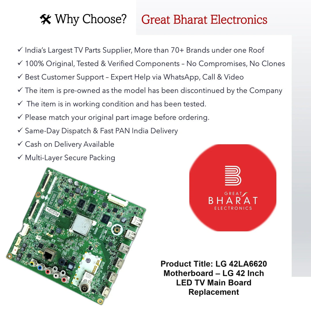 LG 42LA6620 Motherboard – LG 42 Inch LED TV Main Board Replacement - Great Bharat Electronics