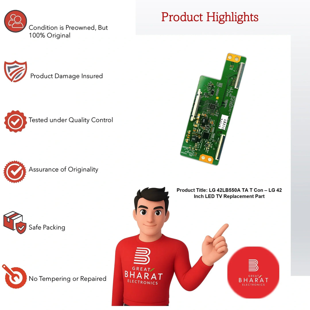LG 42LB550A-TA T-Con Board – LG 42 Inch LED TV Replacement Part - Great Bharat Electronics