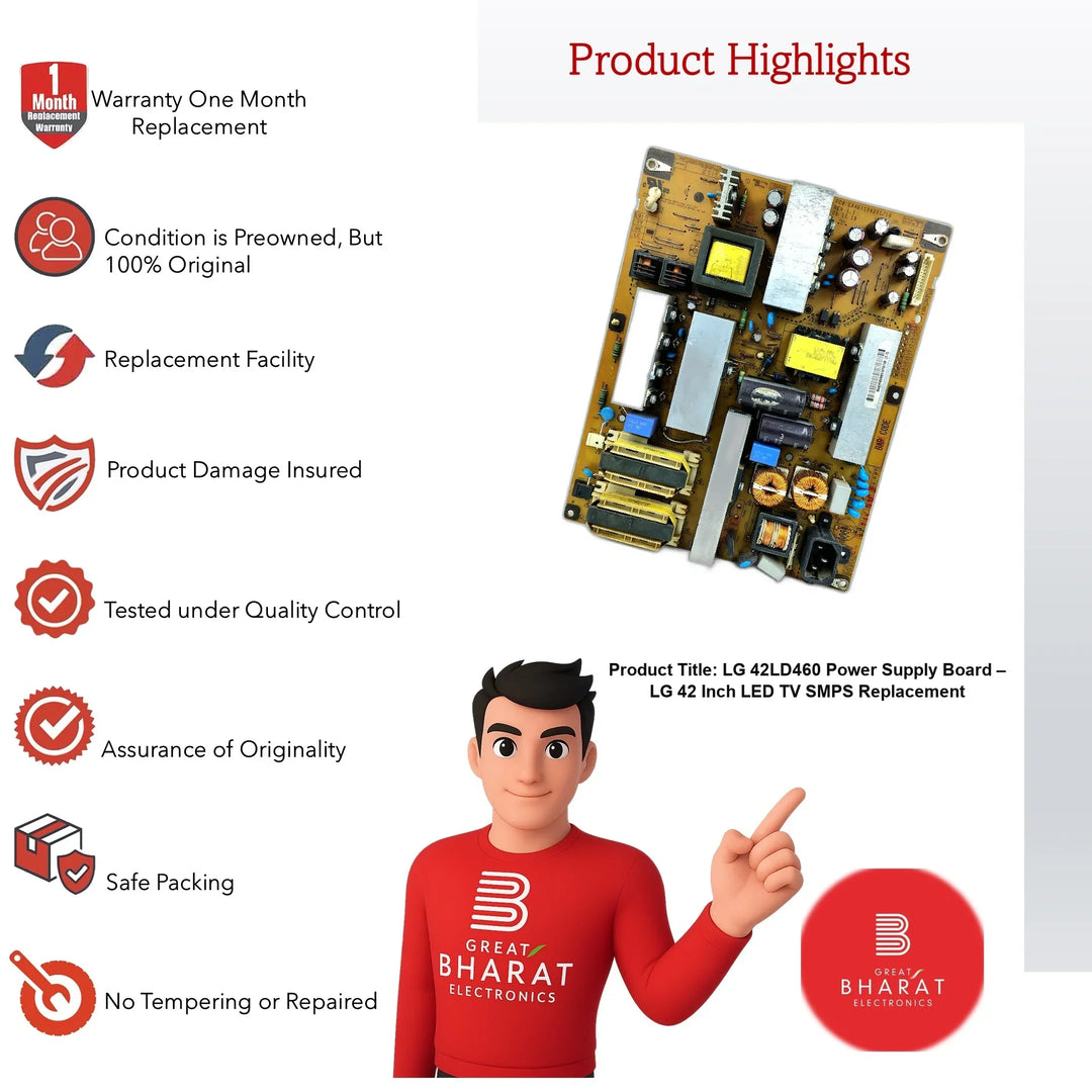 LG 42LD460 Power Supply Board – LG 42 Inch LED TV SMPS Replacement - Great Bharat Electronics