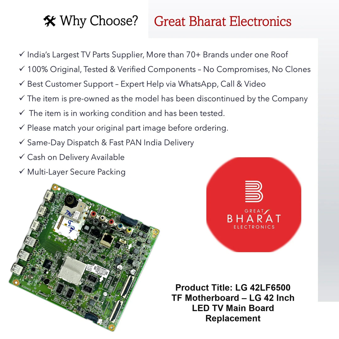 LG 42LF6500-TF Motherboard – LG 42 Inch LED TV Main Board Replacement - Great Bharat Electronics