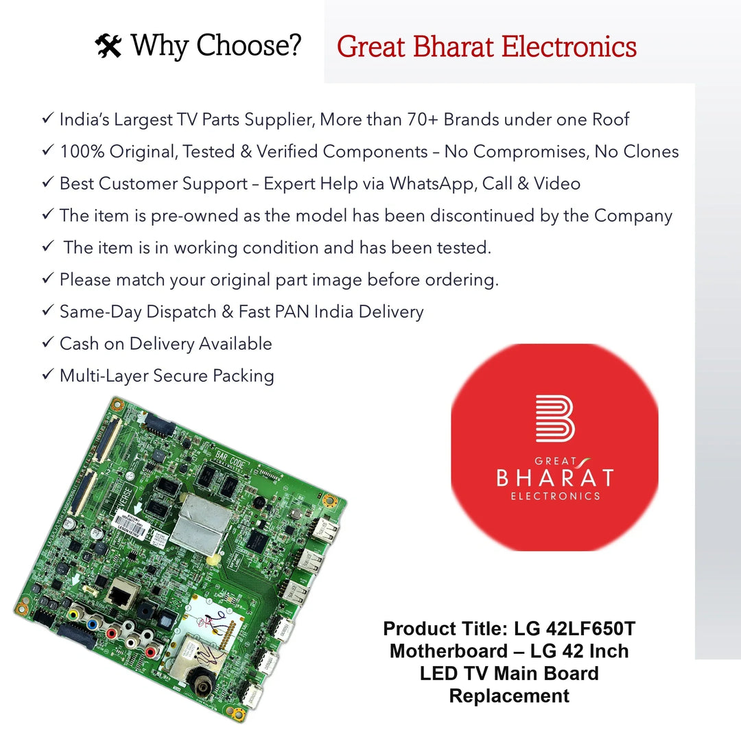 LG 42LF650T Motherboard – LG 42 Inch LED TV Main Board Replacement - Great Bharat Electronics