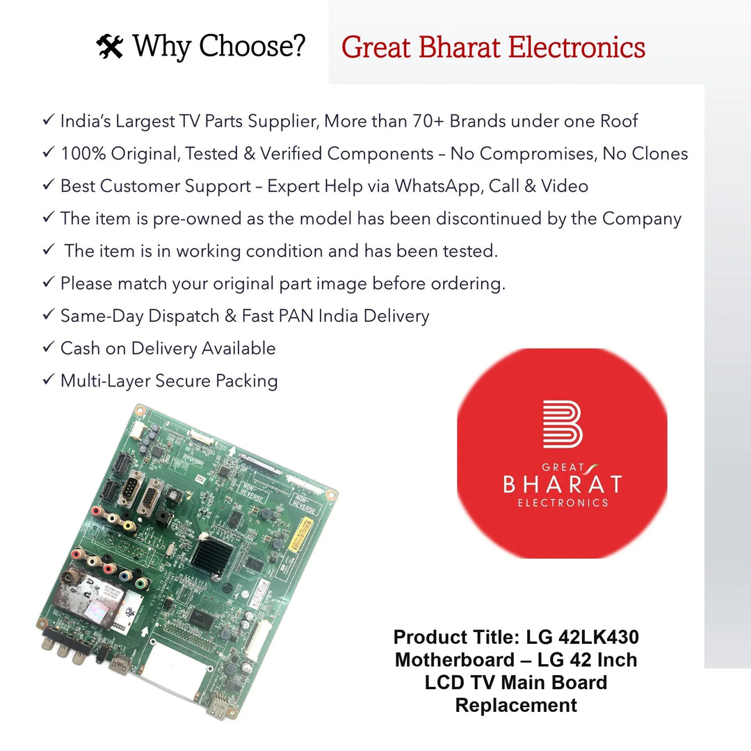 LG 42LK430 Motherboard – LG 42 Inch LCD TV Main Board Replacement - Great Bharat Electronics