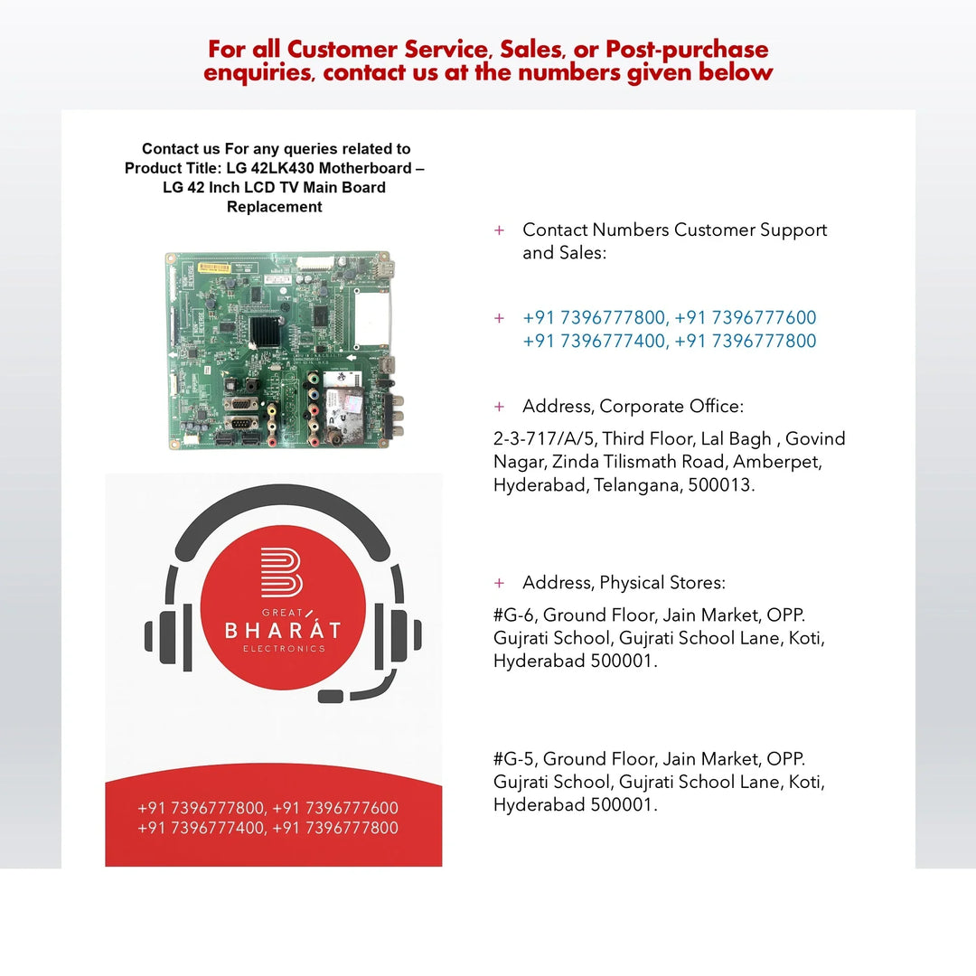 LG 42LK430 Motherboard – LG 42 Inch LCD TV Main Board Replacement - Great Bharat Electronics