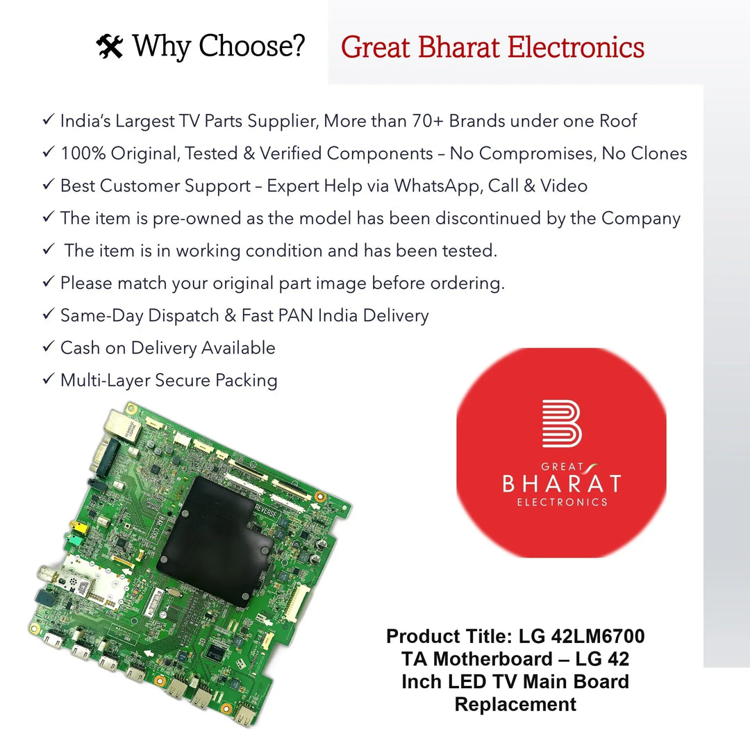 LG 42LM6700-TA Motherboard – LG 42 Inch LED TV Main Board Replacement - Great Bharat Electronics