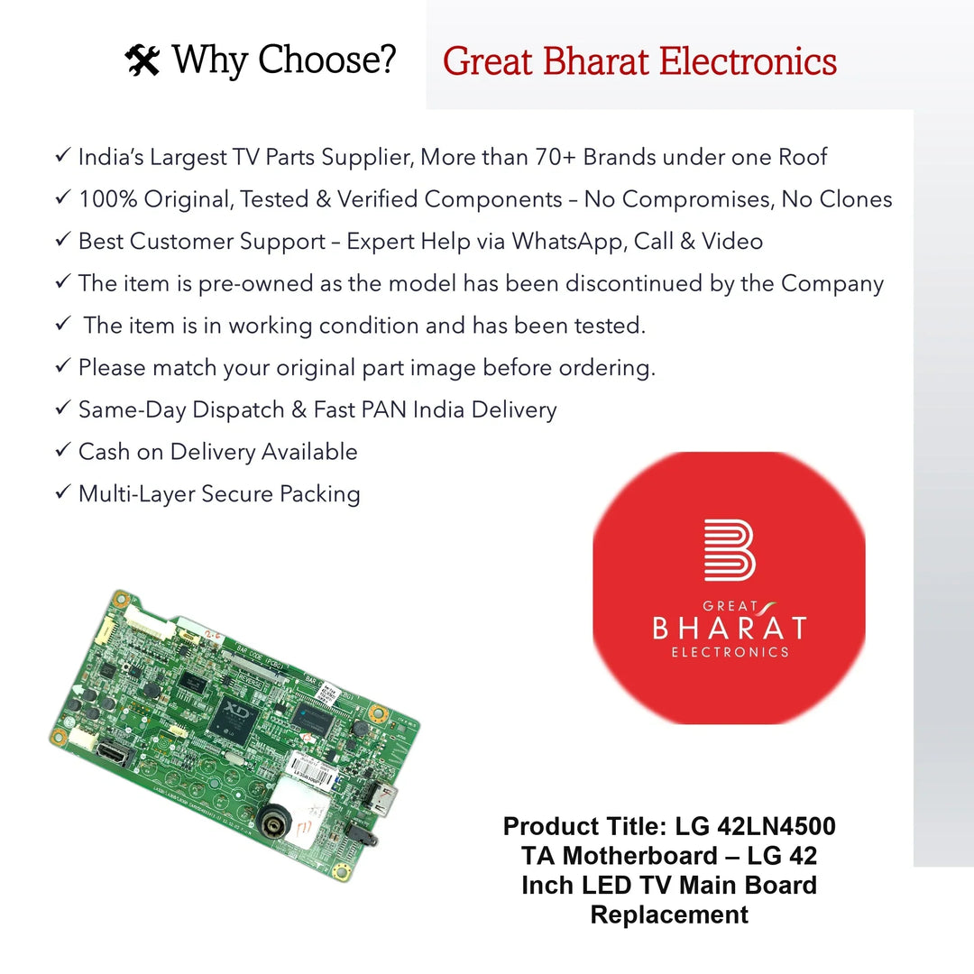 LG 42LN4500-TA Motherboard – LG 42 Inch LED TV Main Board Replacement - Great Bharat Electronics