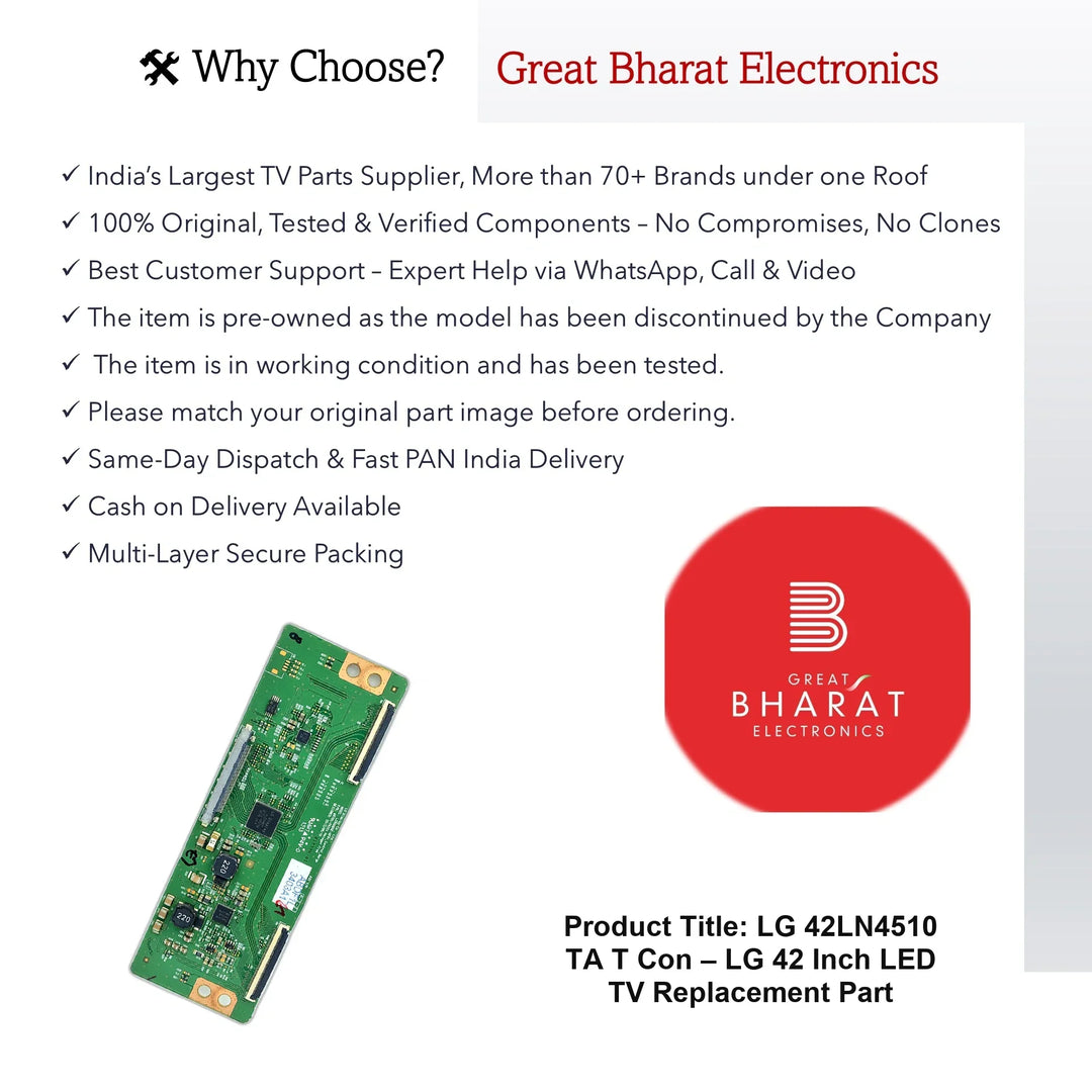 LG 42LN4510-TA T-Con Board – LG 42 Inch LED TV Replacement Part - Great Bharat Electronics