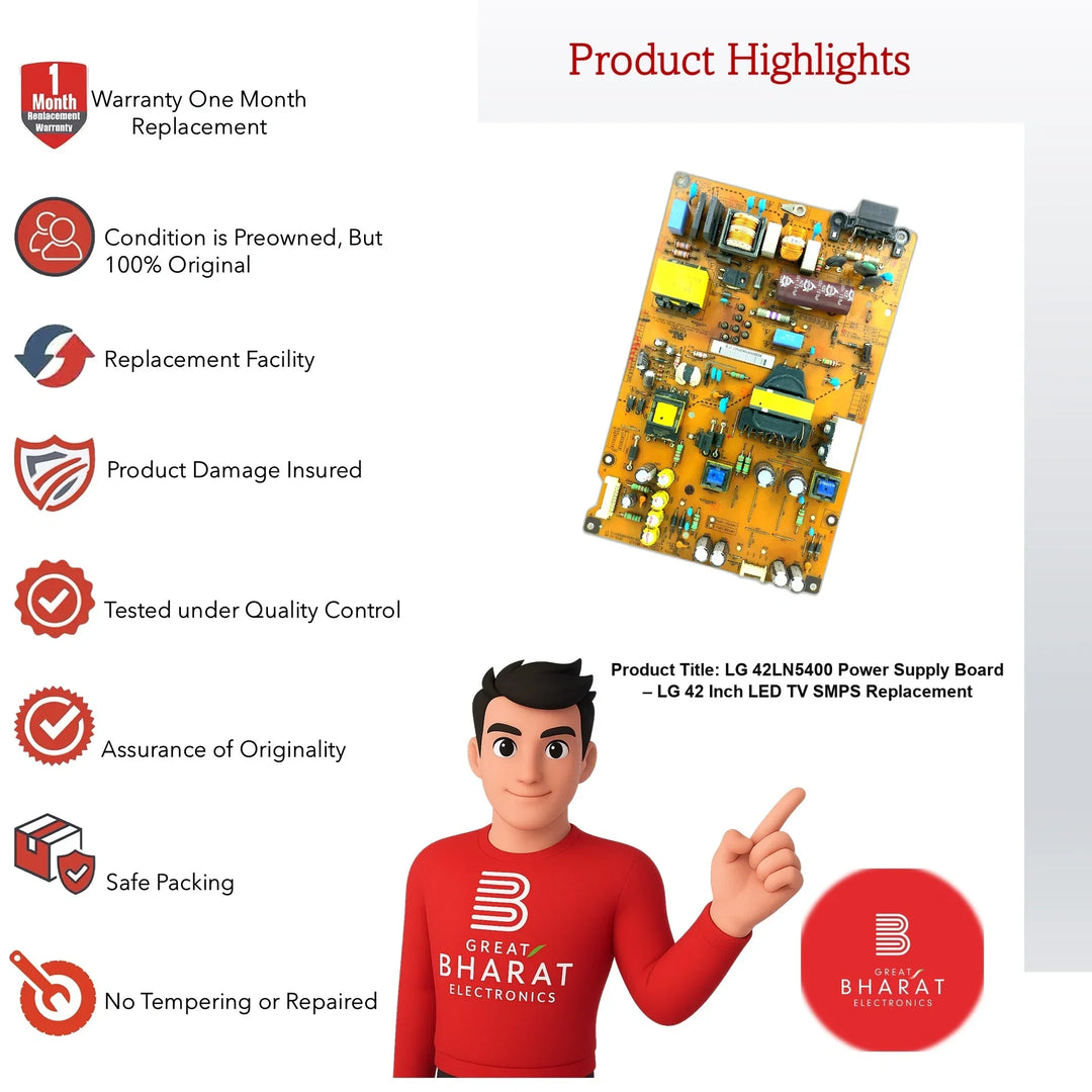 LG 42LN5400 Power Supply Board – LG 42 Inch LED TV SMPS Replacement - Great Bharat Electronics