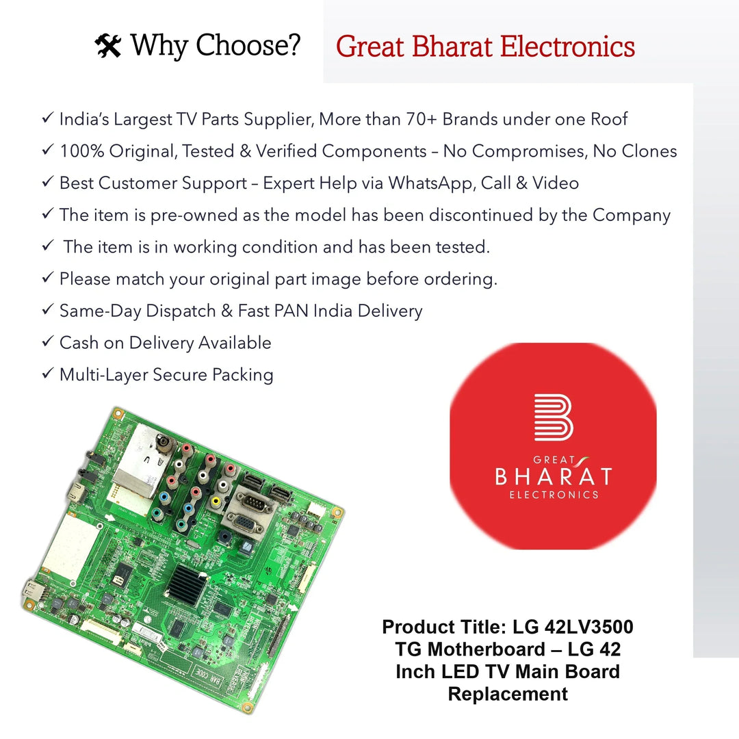 LG 42LV3500-TG Motherboard – LG 42 Inch LED TV Main Board Replacement - Great Bharat Electronics
