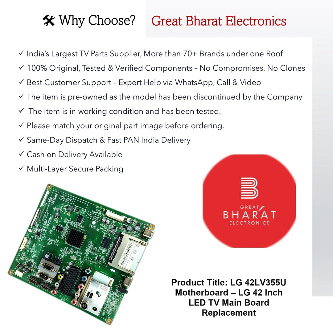 LG 42LV355U Motherboard – LG 42 Inch LED TV Main Board Replacement - Great Bharat Electronics
