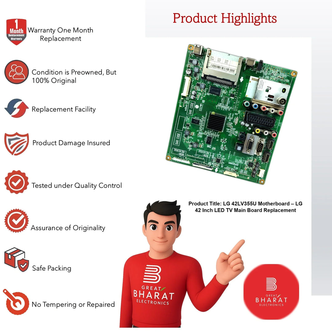 LG 42LV355U Motherboard – LG 42 Inch LED TV Main Board Replacement - Great Bharat Electronics
