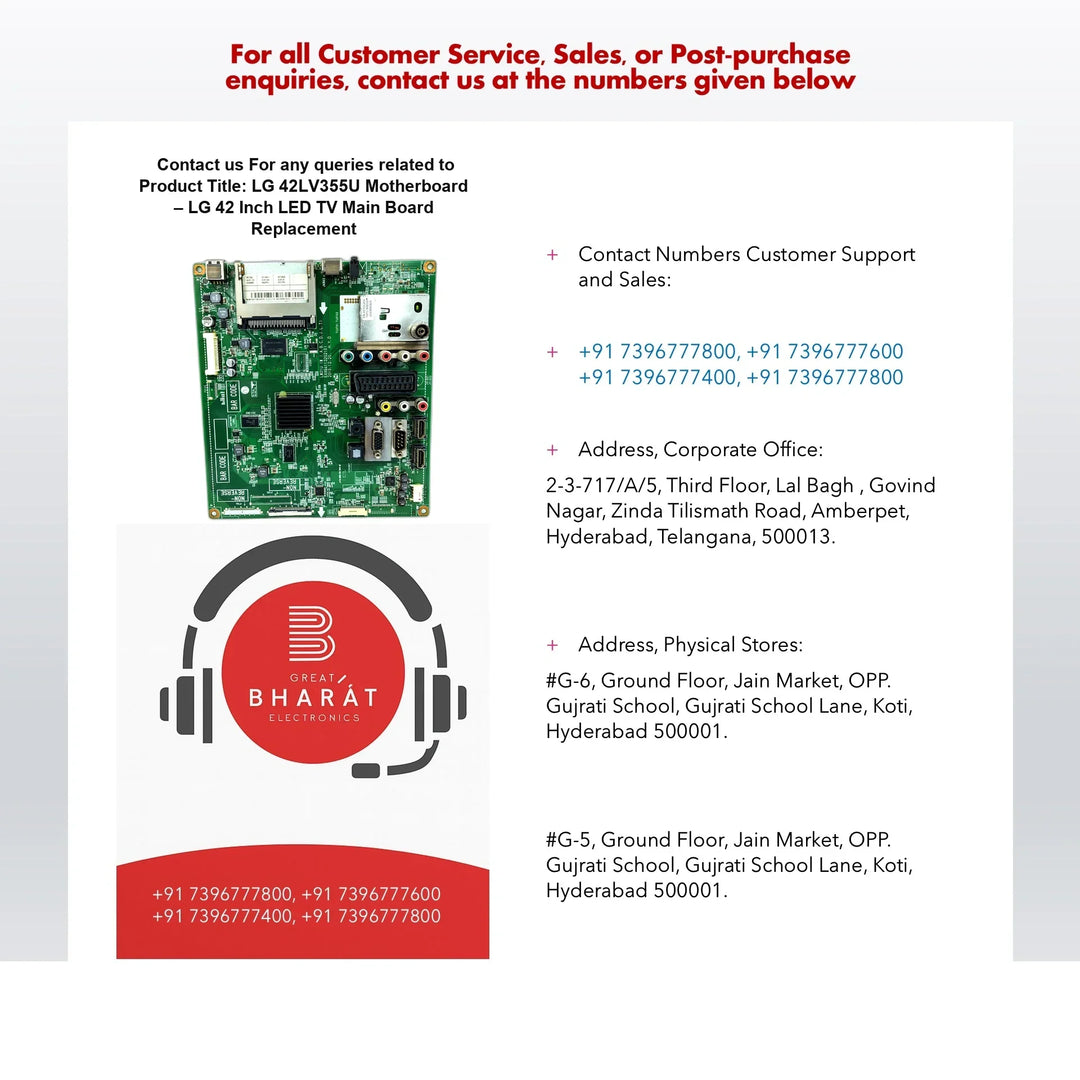 LG 42LV355U Motherboard – LG 42 Inch LED TV Main Board Replacement - Great Bharat Electronics