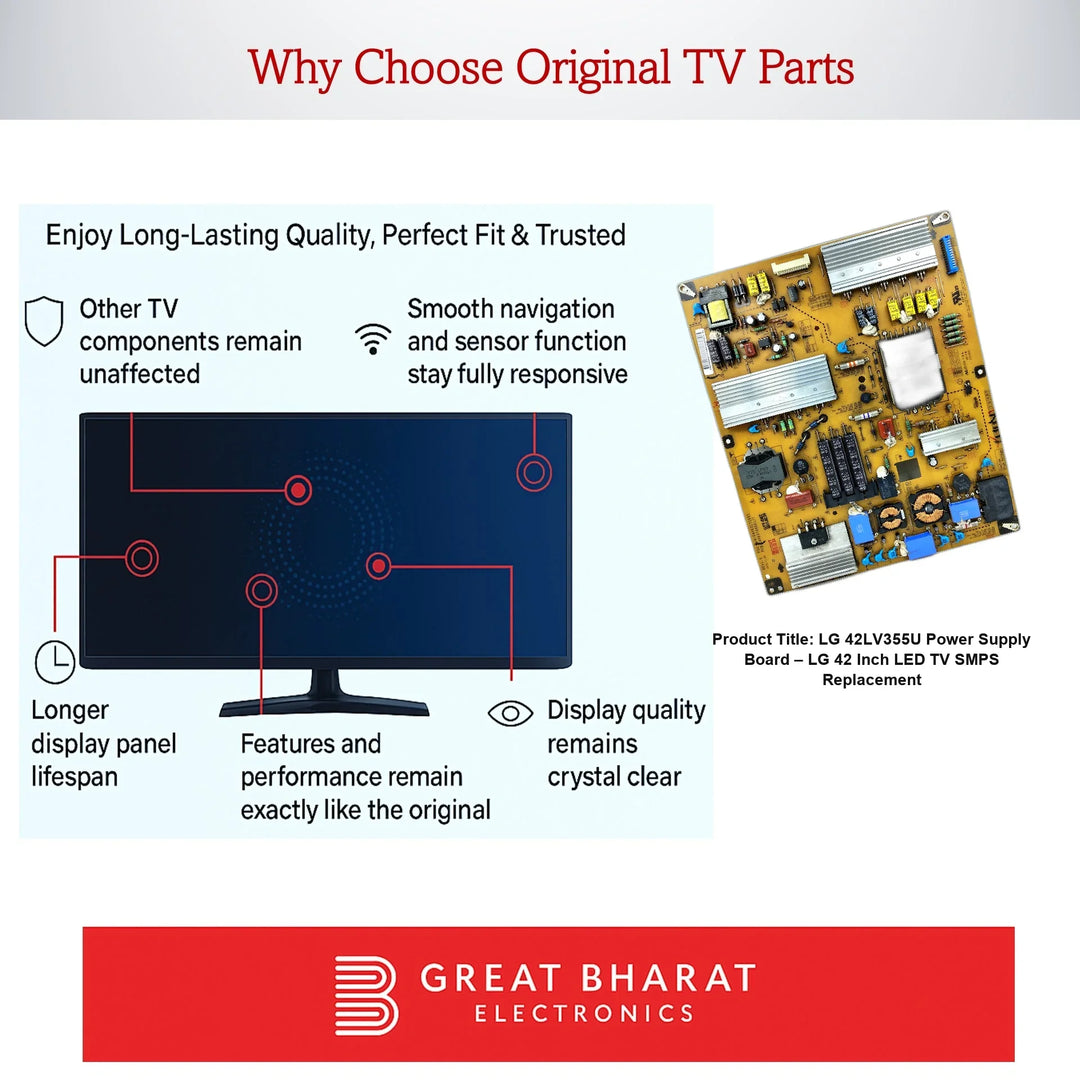 LG 42LV355U Power Supply Board – LG 42 Inch LED TV SMPS Replacement - Great Bharat Electronics