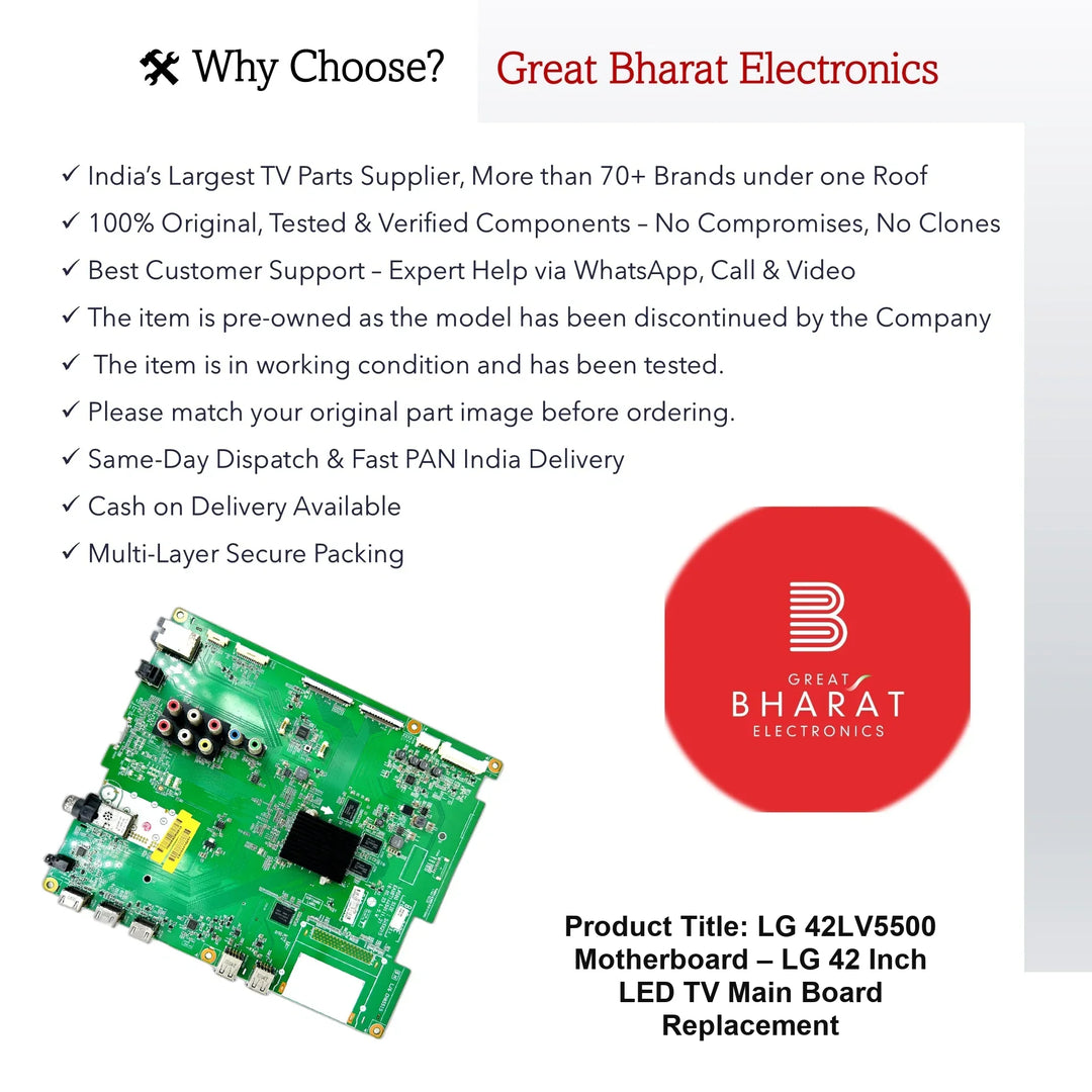 LG 42LV5500 Motherboard – LG 42 Inch LED TV Main Board Replacement - Great Bharat Electronics