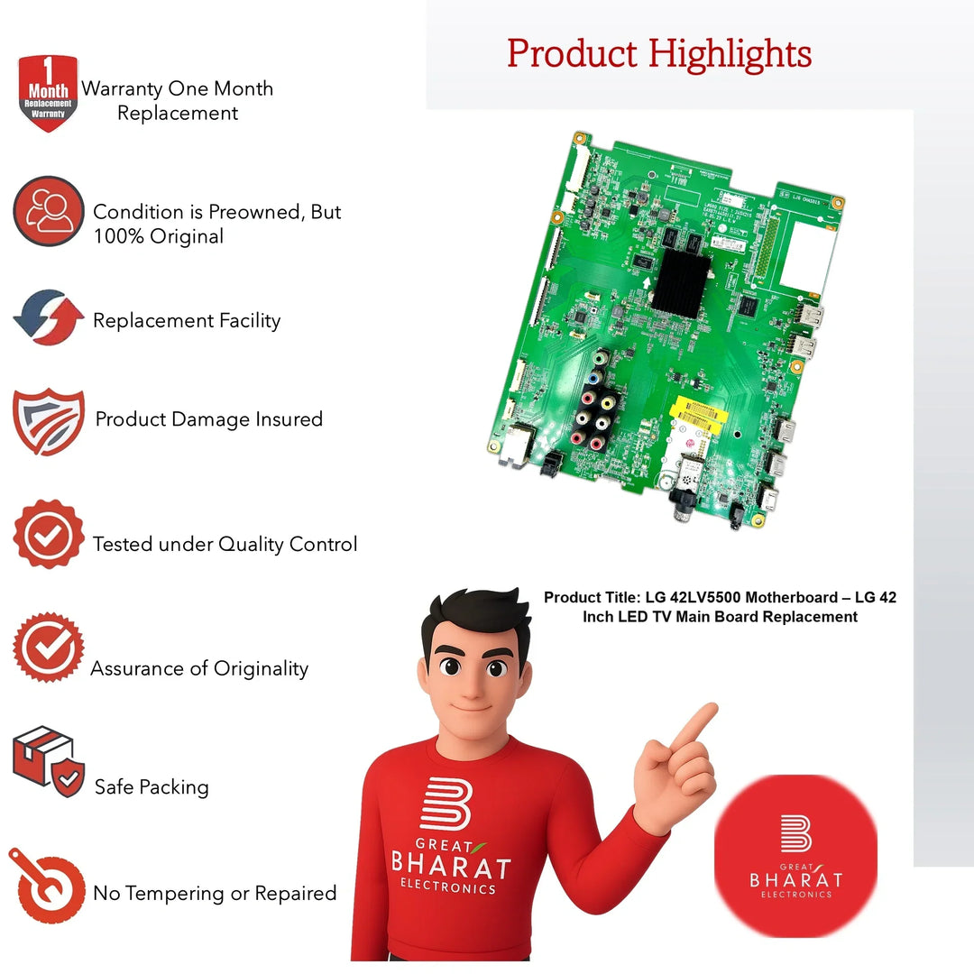 LG 42LV5500 Motherboard – LG 42 Inch LED TV Main Board Replacement - Great Bharat Electronics