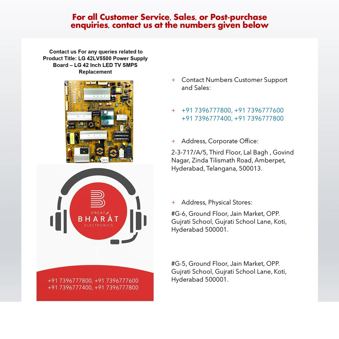 LG 42LV5500 Power Supply Board – LG 42 Inch LED TV SMPS Replacement - Great Bharat Electronics