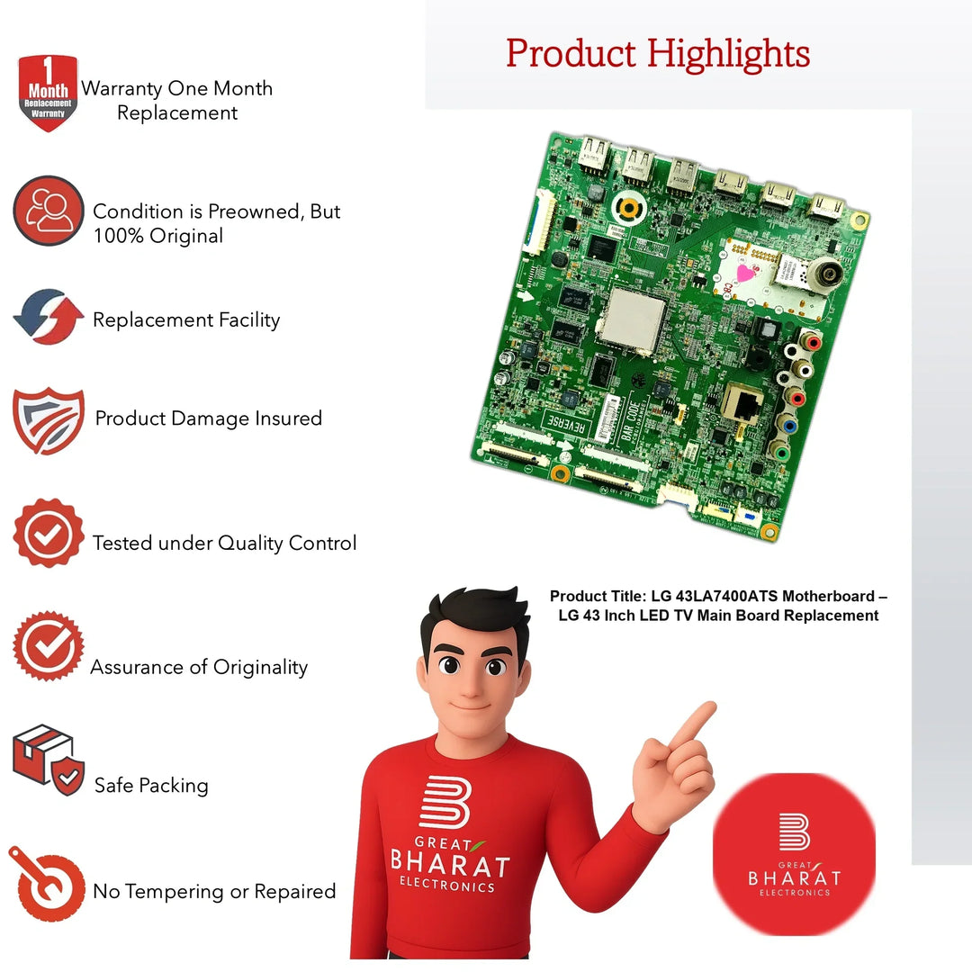 LG 43LA7400ATS Motherboard – LG 43 Inch LED TV Main Board Replacement - Great Bharat Electronics